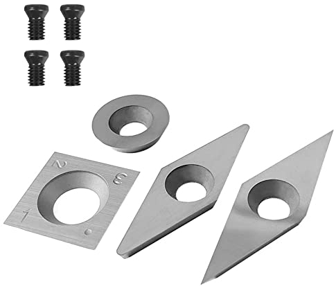 Hartmetall Wendeschneidplatten Set fur DrehmeiBel,CEIEVER Wendeplatten Hartmetall 4 Stück CNC Hartmetall Drechselwerkzeuge für Holz Drechselwerkzeug