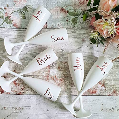 Flauta De Champán Blanca Personalizada, Regalo De Fiesta Nupcial, Boda, Dama De Honor, Flauta, Despedida De Soltera, Copa De Acrílico, Copa De Vino, Despedida De Soltera, Decoración De Fiesta, Bla