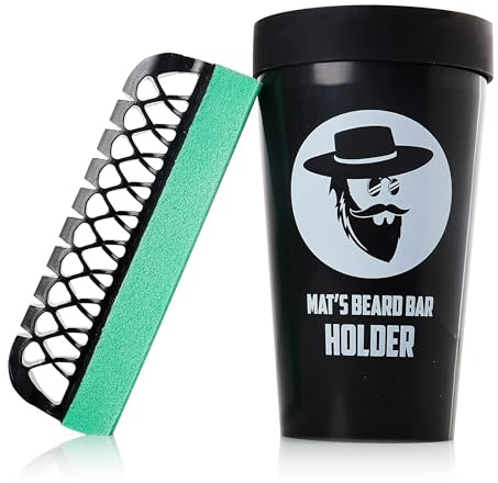Matt's Beard Bar™ & Holder Pro (version 2.0) – flexibel – rengöring av skäggkanter från handfat och bänkskivor efter rakning – bästa presenten till män