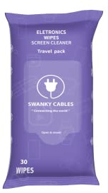 Swanky Cables Lingettes nettoyantes pour écran : lingettes électroniques pour écran d'ordinateur pour Objectif, téléphone, écran de télévision et Moniteur - Lingettes Techniques et Chiffon en