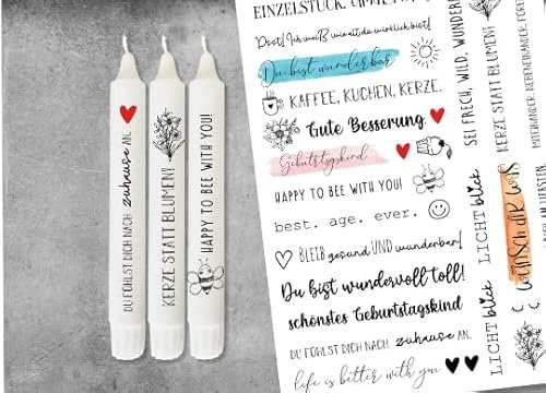 Kerzen Tattoofolie - Sprüche zum Verschenken - für Kerzen/Keramik DIN A4