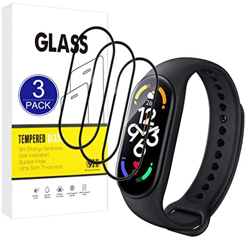 X-Dision [3 Pack Protector de pantalla Compatible con Xiaomi Mi Band 7,[Resistente a los arañazos][Cubierta completa curvada en 3D] Protector para Xiaomi Mi Band 7
