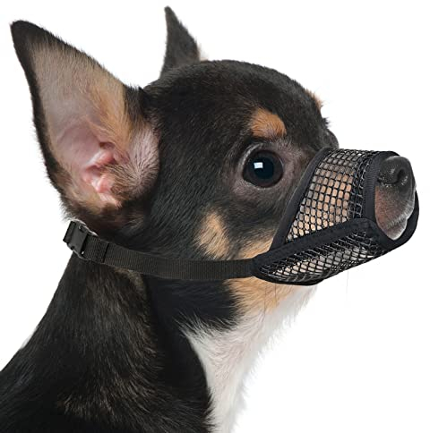 Mayerzon Hund Maulkorb, Soft Mesh Maulkörbe für kleine mittlere große Hunde Chihuahua Pudel Husky Labrador, atmungsaktiv Hund Maulkorb für Beißen Kauen Grooming, erlauben Hecheln Trinken. XXS
