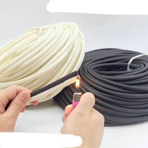 Fiberglass Tube 1mm ~ 25mm HTG Cable Sleeve Soft Chemical Glass Fiber Braided Insulated High Temperature Pipe Wire Wrap Protect-White,25mm,10M