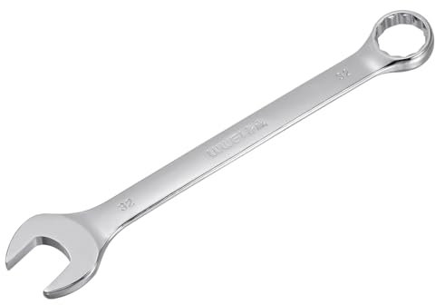 QUARKZMAN Llave Combinada de Extremo Abierto Y Caja de 12 Puntos de 32 mm, Acabado Cromado, Cr-V