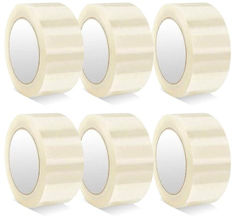 G4GADGET Clear Packing Tape 6 Rolls – 48mm x 66m Strong Transparent Parcel Tape for Moving Boxes, Packaging, and Storage – Secure Adhesive Sealing Tape