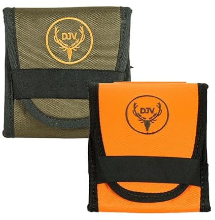 DJV-Drückjagd-Patronenetui | grün | Platz für 9 Patronen bis Kal. 9,3 mm | Gürtelbefestigung | Leuchtende Signalfarbe | Robustes Polyester-Material