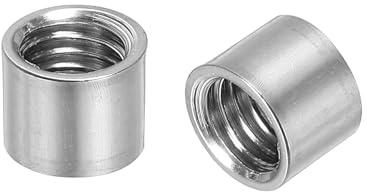 QUARKZMAN 6Pcs Écrous de Raccordement Ronds M8, en Acier Inoxydable 304, Écrou de Tige de Manchon de 10 mm de Longueur pour Support, M8x10x12mm