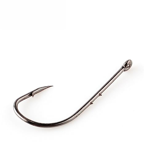 Angel-Jig-Haken, Angelhaken, 3#-14# Hochkohlenstoff-Angelhaken, Einzelhaken mit Öse, Karpfen-Wels-Angelgerät, 10 Stück/Packung (Color : Size 8, Size : 1pack)