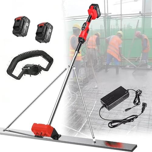 Kit Vibrant pour Chape en béton Grattoir à béton électrique, kit Vibrant pour Chape en béton, Outil de Finition de Chape de Surface en béton à Lame 6000 TR/Min, Batterie au Lithium rechargea