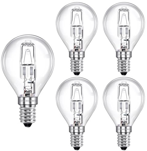 SCNNC Lampadina G45 E14 Dimmerabile 230V, Bianco Caldo 2700k, Trasparente Lampadine Golf E14 G45 per Soggiorno Camera da Letto Corridoio, 5 Pezzi