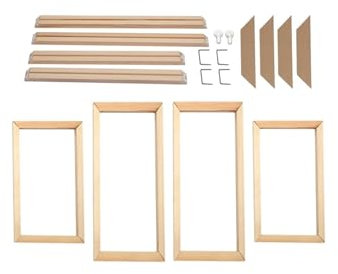 Rustikales Holz-Posterrahmen-Set, groß, 70 x 140 cm und 100 x 200 cm, Wohnzimmer-Wanddekoration (130 x 100 cm)
