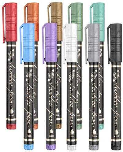 Deepton Tattoo Stifte Kinder, 10 Stück Glitzer Kinder Tattoostifte Set | Temporäre Tattoo Marker für Skin, Wasserfest Körpermarker für Kinderparty Erwachsene Geburtstage Party Halloween Schminke