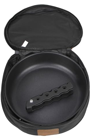 Organizer per stoviglie da campeggio, per pentole, diametro 22 cm, impermeabile, rotonda, borsa per utensili da campeggio per panno Oxford con cotone perlato, adatta per pentole sotto