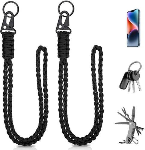 JEYORZY Paracord Schlüsselanhänger, Umhängeband Schlüsselband, Paracord Lanyard mit Metall Ring und Adlerschnabelknopf Geflochtenes Lanyard für Schlüssel, Ausweishalter