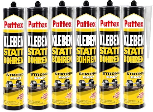 Pattex Kleben statt Bohren, Kartusche, weiß, 6x 400g | Universeller Montagekleber für den Innenbereich – einfache Anwendung & starker Halt