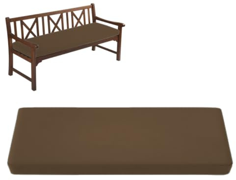 AZMAHT Bankauflage Sitzauflage Bank Wasserdicht Wetterfest Outdoor Sitzauflage Bank hochdichte Bankauflage mit Rutschfester Unterseite FüR GartenmöBel Terrasse,Drinnen,Braun,120x45x5cm
