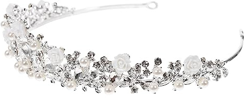 MUCKLILY Couronne de Mariage Diadème Floral Brillant pour Mariée Accessoire de Cheveux pour Banquets et Fêtes Couronne Vigne pour Mariage et