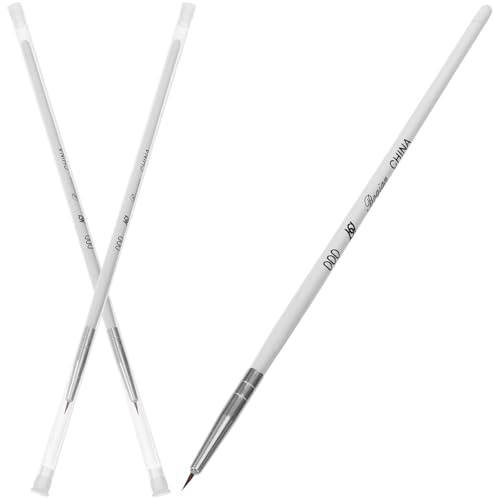 Stylos à Ongles pour Dessin Manucure, Lot de 3, Blanc | Pinceaux en Plastique, Application Confortable, Compatibles Vernis, Outil Polyvalent pour Détails Fins