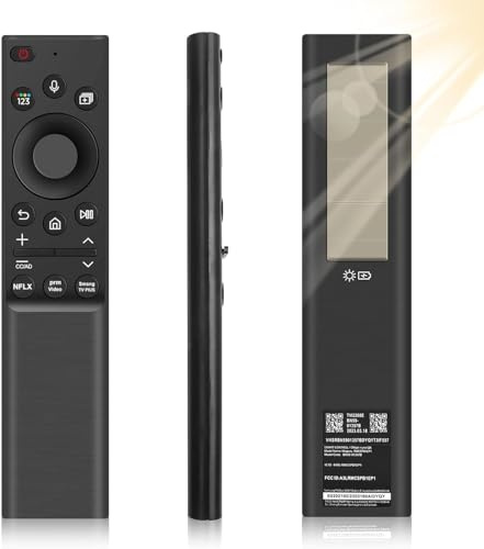 BN59-01357B Replacement Voice Remote Control for S-amsung, Universal Solar Remote Control for Smart TVs with 3 Shortcut Buttons, Compatible with The Frame Neo QLED, Crystal UHD series TVs(2021-2023)