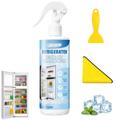 LOHOKPP Spray Descongelador para Refrigeradores, Spray Quita Hielo Coche | Descongelador para Frigoríficos, Agente Descongelante de Refrigerador, Removedor de Capa de Hielo, Apto para Automóviles