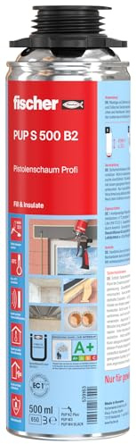 fischer Pistolenschaum PUP S 500 B2, Schall- und Wärmedämmung, 500 ml