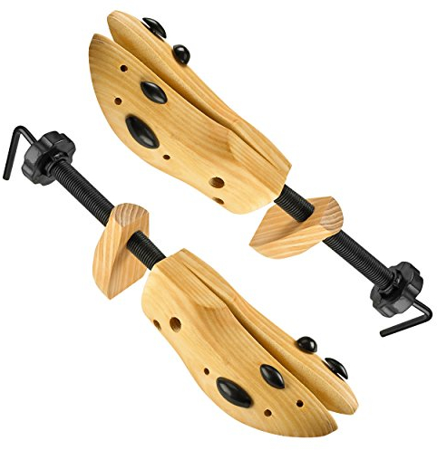 MEDca Allarga Scarpe Professionale a 2 Vie, Strumento Deluxe per Allargare le Scarpe in Legno da Uomo e da Donna, Dimensioni Grandi, 1 Paio