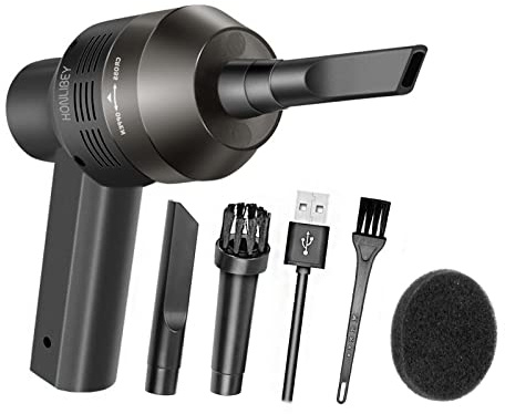 Honlibey Mini aspiradora inalámbrica para computadora, Kit de Limpiador de Teclado portátil – Limpieza de Polvo, pelos, Migas, restos, Cenizas para Laptop, Teclado, computadora, Coche, casa de