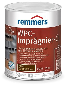 Remmers WPC-Imprägnier-Öl braun, 0,75 Liter, WPC Öl für innen und außen, für Terrassen, Zäune oder Gartenmöbel aus WPC, Resysta und Bambus geeignet