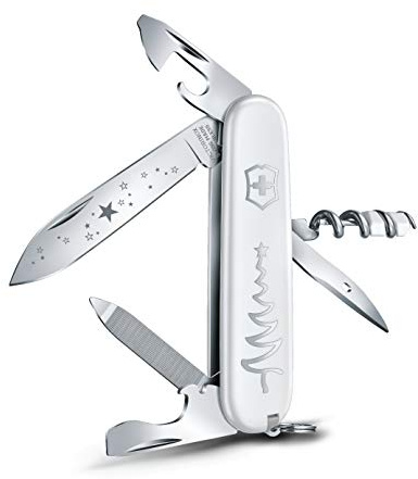 Victorinox Taschenmesser Sportsman - 13 Funktionen, Gr. Klinge, Korkenzieher, Nagelfeile, White Christmas Edition