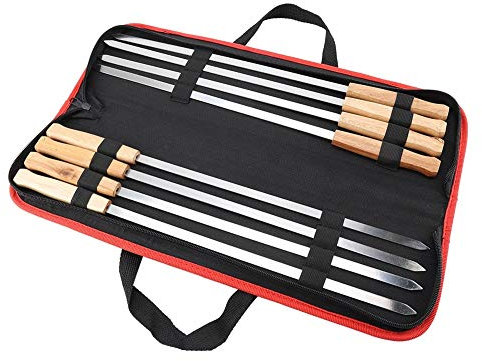 Barbecue Forks - Delaman 8Pcs Acciaio Inossidabile BBQ Grilling Fork Sticks Spiedo Grill Set Outdoor Picnic Camping Barbecue