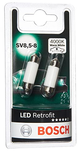 Bosch C5W LED Retrofit Lámparas para vehículos, 12 V 1 W SV8, 5-8 35 mm, Lámparas x2