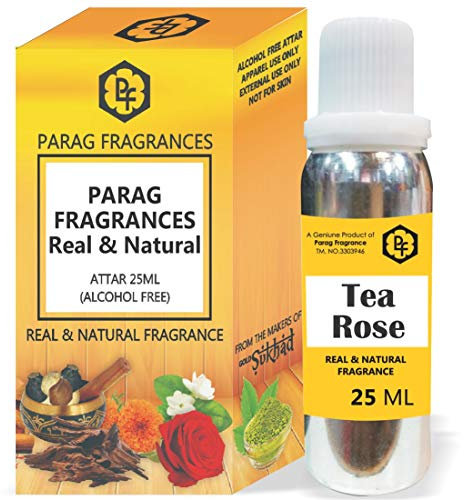 Parag Fragrances 25ml Tea Rose Attar With Fancy Empty Bottle (Alcohol Free, Long Lasting, Natural Attar) Also Available in 50/100/200/500 pack