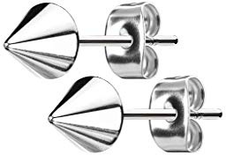 beyoutifulthings 1 Paar Damen Ohr-ringe Kegel-Spike Ohringe Ohr-stecker Edelstahl Gold Schwarz Silber 3-5mm