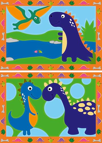 Ravensburger CreArt Land der Dinosaurier - Malen nach Zahlen ab 5 Jahre | Malset mit Rahmen, Pinsel und Acrylfarben, Geschenk für Mädchen und Jungen