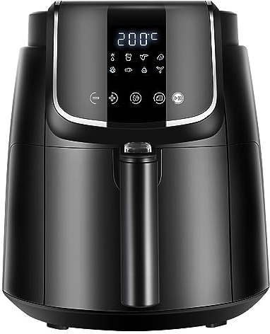 Midea Air Fryer 4L, 90% Oil-Free Airfryer 1500W, 58% Energy saving, 8-in-1 Compact Air fryers, Shake Reminder, Rapid Circulation, 35-200℃, Dishwasher Safe, 81 PDF Cookbook, Easy for Cabinet Storage