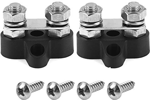 Sammelschienen-Klemmenblock Power Stud Positive Isolierte Batterie Power Junction Post Block Stromverteilungsklemmenblock-Set [M8 Dual Studs mit Sammelschiene] für 12-48-V-LKW-Wohnmobile Boote