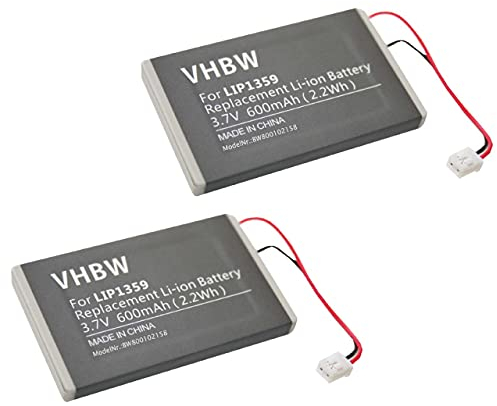 vhbw Batería Recargable reemplaza Sony Lip1359, Lip1472, Lip1859 para Mando (600 mAh, 3,7 V, Li-Ion)
