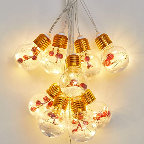OOWOKS LED Weihnachtsmann Lichterkette Lichtervorhang 4m lichterketten Weihnachten Led lichternetz für Kinderzimmer 10 Stück Klar Weihnachtskugeln WeihnachtenDekokugel,Party,Weihnachtsbaum Ball