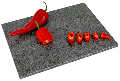Homiu Natural Granite Chopping Board | Worktop Protectors Heat Resistant | Suitable for Meat, Fish & Vegetables | Large Chopping Boards | Hard Wearing Countertop | 40x30x1.5CM