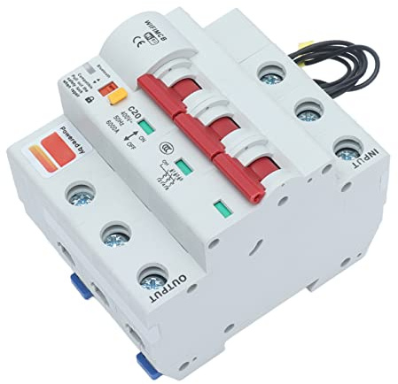 Disjoncteur Intelligent 3P Type C WIFI Bluetooth Télécommande Interrupteur de Protection contre les Fuites Verrouillage de Sécurité contre les Surintensités IP20 Nic/6kA Ics/6kA AC 400V(20A)