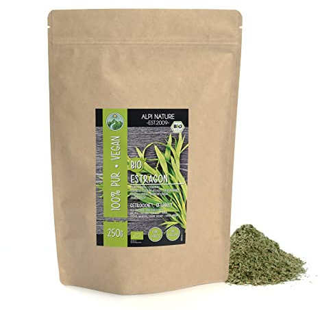 Alpi Nature Dragon BIO 250g, Torkad och Gnuggad Ört, Ekologisk Dragon Krydda för Matlagning och Kryddor