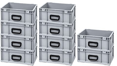 SparSet 10x Eurobox NextGen Portable Uno | HxBxT 17x30x40cm | 16 Liter | Eurobehälter, Transportbox, Transportbehälter, Stapelbehälter