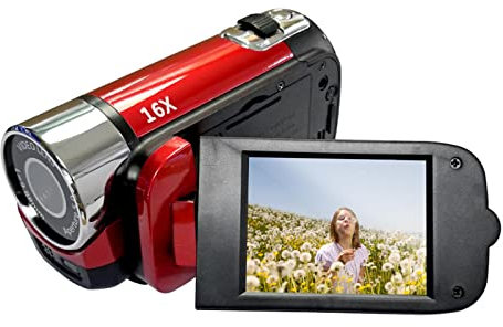 Camnoon Videocámara Digital portátil de Alta definición de 1080P, videocámara DV, Pantalla LCD de 16MP y 2,7 Pulgadas, batería integrada con Zoom Digital de 16X