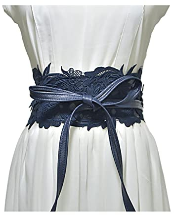 NOBRIM Breiter Spitzengürtel für Damen, Leder, Fliege, elastischer Stretch-Kummerbund, Taillenband, Damen für Frack, Accessoires, Gürtel, 240 cm