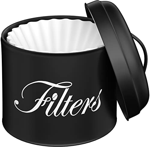 APOIMNA Coffee Filter Holder with Lid, Black Coffee Bar Accessories