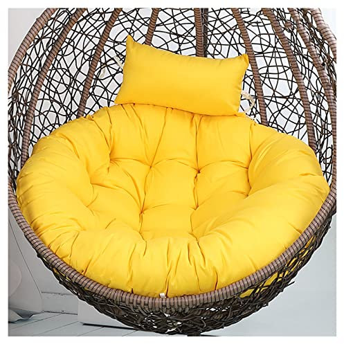 IMYOGI Nur Eiersessel-Kissen, Schaukel-Hängekorb-Sitzkissen, buntes Hängesessel-Kissen, Dickes Kissen für Eiersessel, Rattan-Schaukelsessel, Hängekorb-Stuhl-Kissen (Größe: 125 cm, Farbe: Gelb)