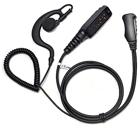 UAYESOK G Form Walkie Talkie Ohrhörer Kopfhörer mit Mikrofon Ohrhaken Two Way Radio Multi Pin Headset mit PTT Mikrofon für Sepura STP8000 STP9000 STP8238 (Tetra) SC20 SC21 Security Polizei Funk
