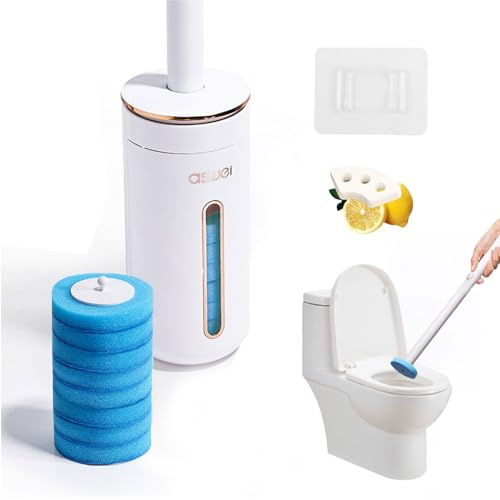 Les-Theresa Disposable Toilet Cleaning System, Toilet Scrubber Disposable Toilet Brush Cleaner With Holder Toilet Wand Refills, Toilet Cleaner Brush Wall Mounted For Sink Bathtub Wash Basin Mop Pool