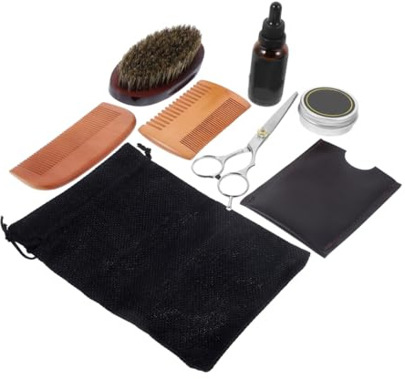 minkissy 5stücke Teiliges Bartpflege Bartbalsam Mit Schere Kamm Und Bürste Täglichen Pflege Für Geschmeidige Und Gepflegte Für Styling Und Feuchtigkeit